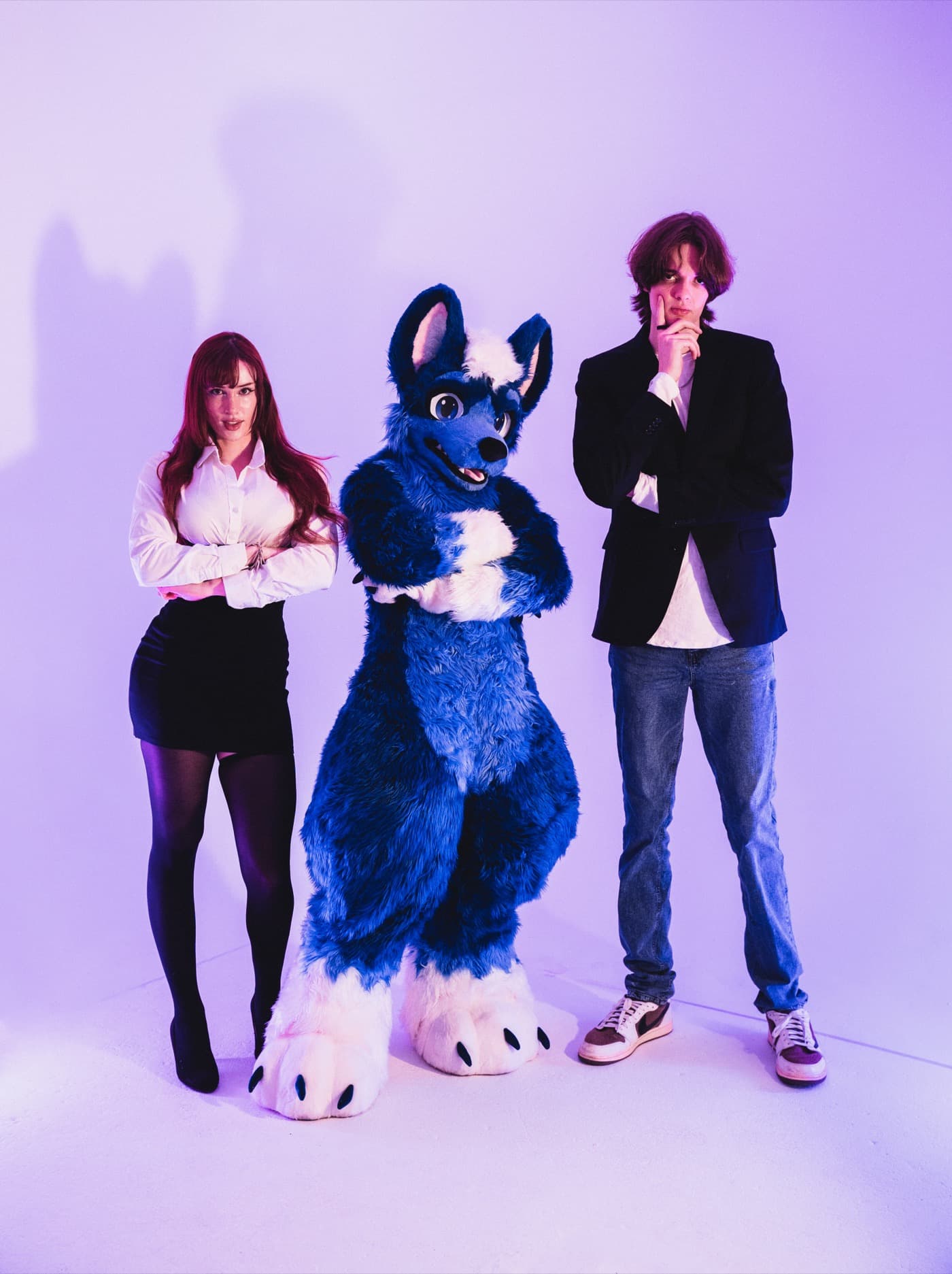 The Fanlock team, Morgpie, Zander Small, and Link the mascot