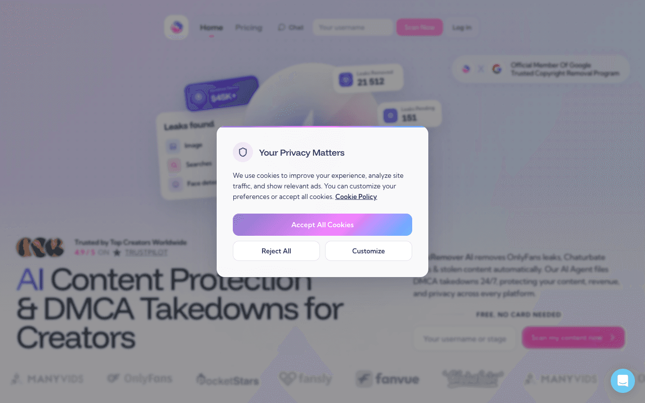 LeakRemover.ai homepage