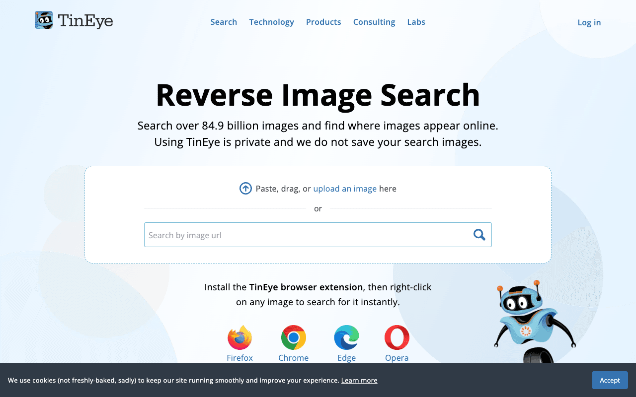 TinEye homepage